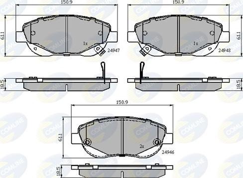 Comline CBP32035 - Kit de plaquettes de frein, frein à disque cwaw.fr