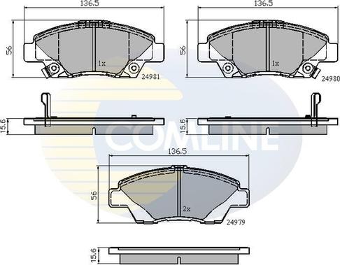 Comline CBP32036 - Kit de plaquettes de frein, frein à disque cwaw.fr