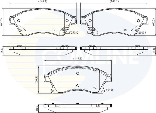 Comline CBP32038 - Kit de plaquettes de frein, frein à disque cwaw.fr