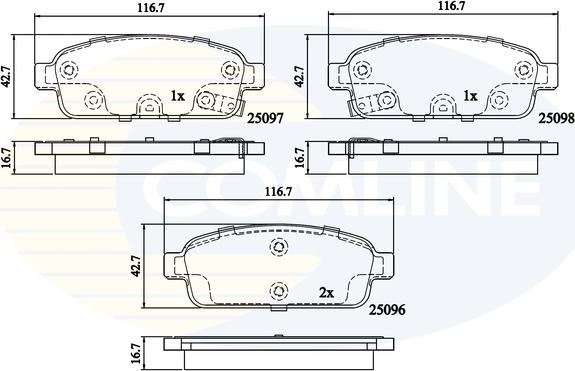 Comline CBP32024 - Kit de plaquettes de frein, frein à disque cwaw.fr