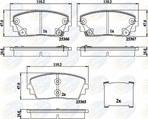 Comline CBP32159 - Kit de plaquettes de frein, frein à disque cwaw.fr