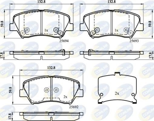 Comline CBP32152 - Kit de plaquettes de frein, frein à disque cwaw.fr