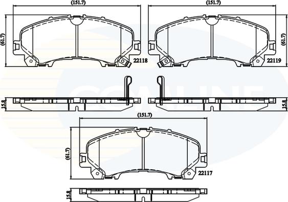 Comline CBP32337 - Kit de plaquettes de frein, frein à disque cwaw.fr