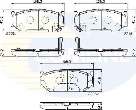 Comline CBP32245 - Kit de plaquettes de frein, frein à disque cwaw.fr