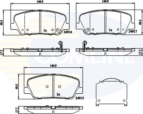 Comline CBP32259 - Kit de plaquettes de frein, frein à disque cwaw.fr