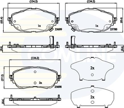 Comline CBP32207 - Kit de plaquettes de frein, frein à disque cwaw.fr