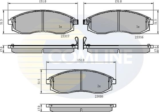 Comline CBP3776 - Kit de plaquettes de frein, frein à disque cwaw.fr