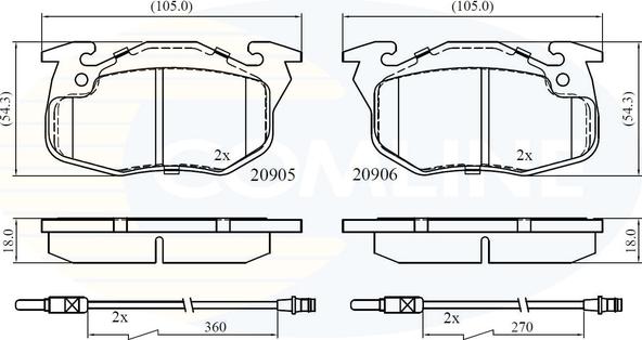 Comline CBP2416 - Kit de plaquettes de frein, frein à disque cwaw.fr