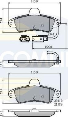 Comline CBP2470 - Kit de plaquettes de frein, frein à disque cwaw.fr