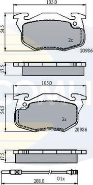 Comline CBP21615 - Kit de plaquettes de frein, frein à disque cwaw.fr