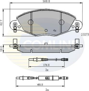 Comline CBP21121 - Kit de plaquettes de frein, frein à disque cwaw.fr