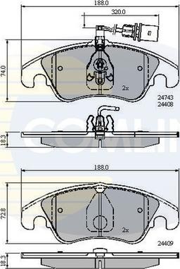 Comline CBP21789 - Kit de plaquettes de frein, frein à disque cwaw.fr