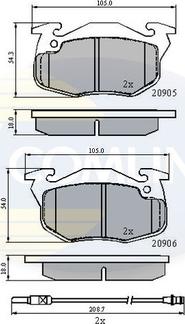 Comline CBP2258 - Kit de plaquettes de frein, frein à disque cwaw.fr