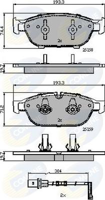 Comline CBP22120 - Kit de plaquettes de frein, frein à disque cwaw.fr