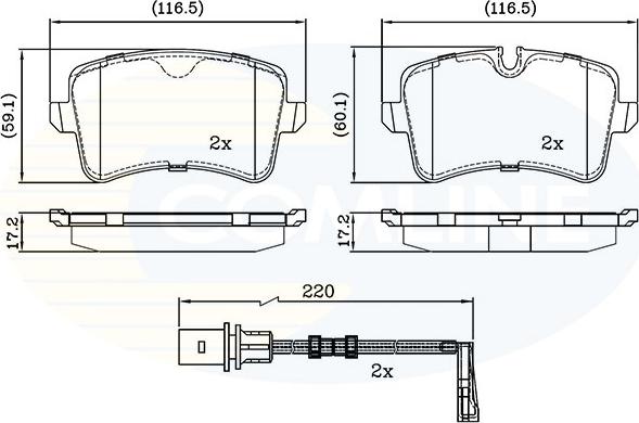 Comline CBP22121 - Kit de plaquettes de frein, frein à disque cwaw.fr