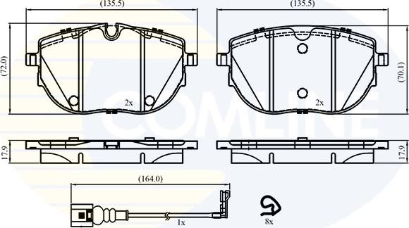 Comline CBP22867 - Kit de plaquettes de frein, frein à disque cwaw.fr