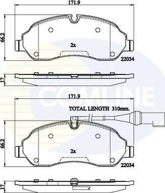 Comline CBP22214 - Kit de plaquettes de frein, frein à disque cwaw.fr