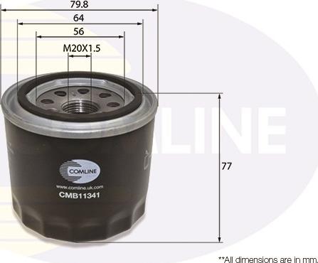 Comline CMB11341 - Filtre à huile cwaw.fr