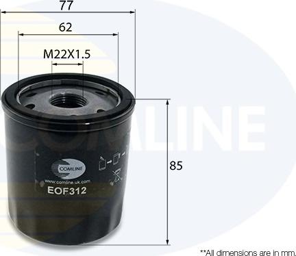 Comline EOF312 - Filtre à huile cwaw.fr