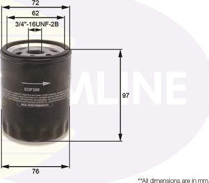 Comline EOF260 - Filtre à huile cwaw.fr