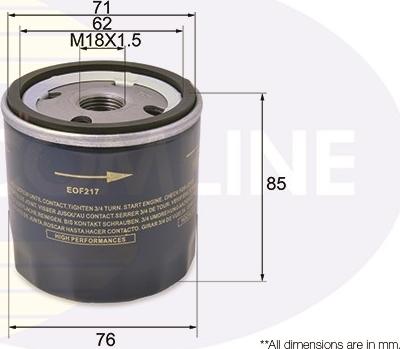 Comline EOF217 - Filtre à huile cwaw.fr