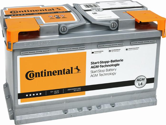 Continental 2800012007280 - Batterie de démarrage cwaw.fr