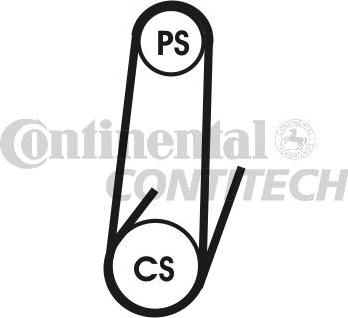 CONTINENTAL CTAM BR 4PK1102 ELAST - Courroie trapézoïdale à nervures cwaw.fr