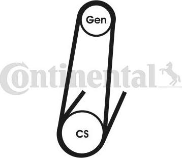 CONTITECH 4 PK 611 ELAST - Courroie trapézoïdale à nervures cwaw.fr