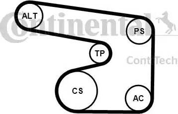 Continental 6PK1900K1 - Jeu de courroies trapézoïdales à nervures cwaw.fr