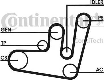 Continental 6PK1660D1 - Jeu de courroies trapézoïdales à nervures cwaw.fr