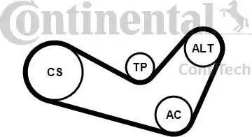 Continental 6PK1080K1 - Jeu de courroies trapézoïdales à nervures cwaw.fr