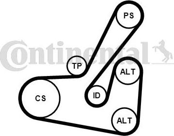 CONTITECH 6PK1740K2 - Jeu de courroies trapézoïdales à nervures cwaw.fr