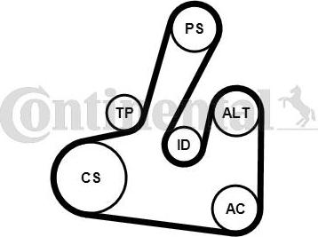 CONTITECH 6PK1705K2 - Jeu de courroies trapézoïdales à nervures cwaw.fr