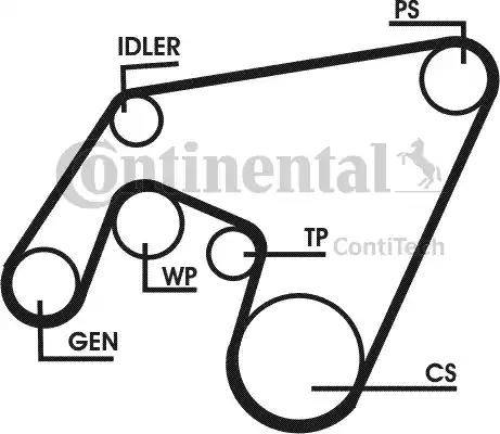 Continental 6PK2196D1 - Courroie trapézoïdale à nervures cwaw.fr