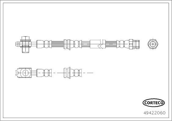 Corteco 49422060 - Flexible de frein cwaw.fr