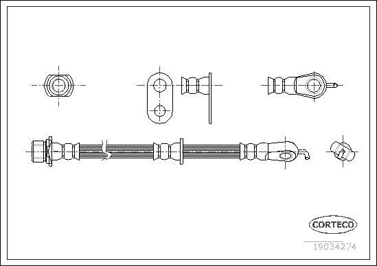 Corteco 19034274 - Flexible de frein cwaw.fr