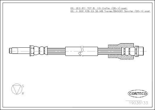 Corteco 19036133 - Flexible de frein cwaw.fr