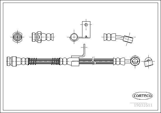 Corteco 19033511 - Flexible de frein cwaw.fr