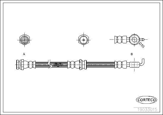 Corteco 19033015 - Flexible de frein cwaw.fr