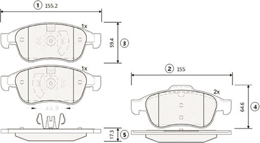 CTR GK0983 - Kit de plaquettes de frein, frein à disque cwaw.fr