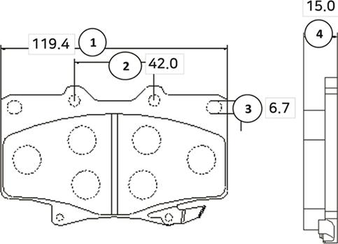 CTR GK1019 - Kit de plaquettes de frein, frein à disque cwaw.fr