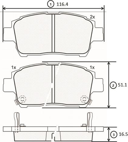 CTR GK1105 - Kit de plaquettes de frein, frein à disque cwaw.fr