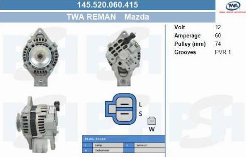 PSH 145.520.060.415 - Alternateur cwaw.fr