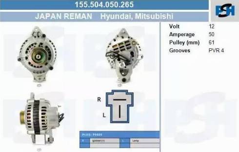 PSH 155.504.050.265 - Alternateur cwaw.fr