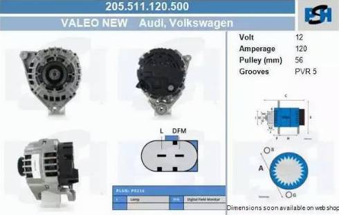 PSH 205.511.120.500 - Alternateur cwaw.fr