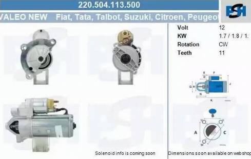 PSH 220.504.113.500 - Démarreur cwaw.fr