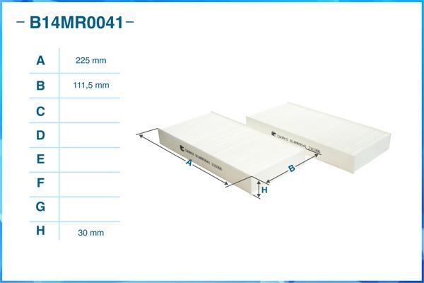 Cworks B14MR0041 - Filtre, air de l'habitacle cwaw.fr