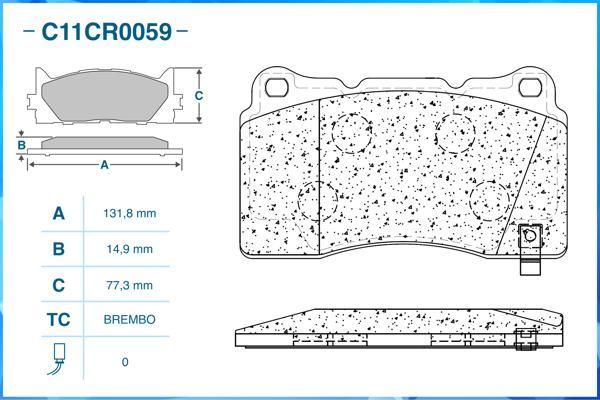 Cworks C11CR0059 - Kit de plaquettes de frein, frein à disque cwaw.fr