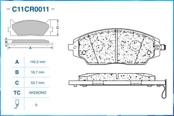 Cworks C11CR0011 - Kit de plaquettes de frein, frein à disque cwaw.fr