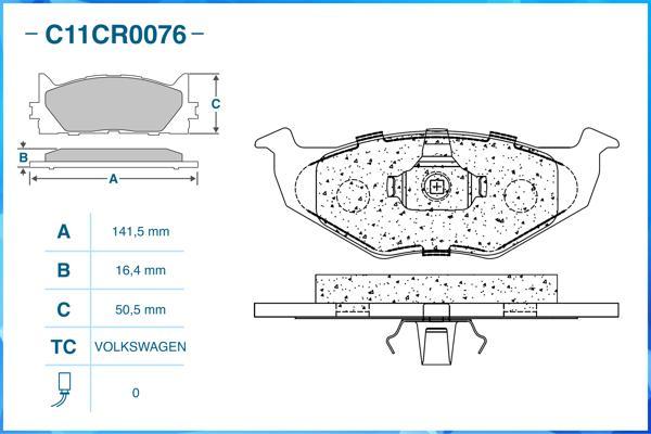 Cworks C11CR0076 - Kit de plaquettes de frein, frein à disque cwaw.fr